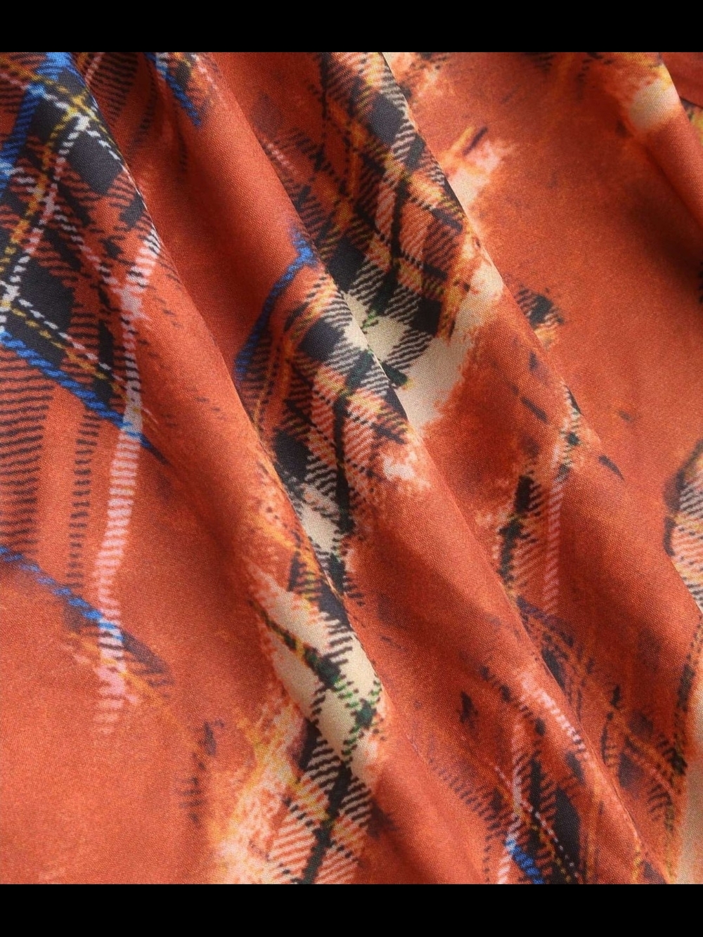 Cider Orange Plaid Midi-Dress - Picture 5 of 15
